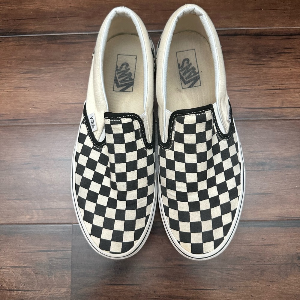 Women’s Size 10 Checkered Slip On Vans